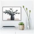 Picture of Black vase with green leafs _GroupedProduct_Rectangle_Landscape_Photography _GroupedProduct_Rectangle_Landscape_Canvas_Framed_