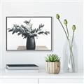 Picture of Black vase with green leafs _GroupedProduct_Rectangle_Landscape_Photography _GroupedProduct_Rectangle_Landscape_Canvas_Framed_