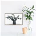 Picture of Black vase with green leafs _GroupedProduct_Rectangle_Landscape_Photography _GroupedProduct_Rectangle_Landscape_Canvas_Framed_