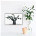 Picture of Black vase with green leafs _GroupedProduct_Rectangle_Landscape_Photography _GroupedProduct_Rectangle_Landscape_Canvas_Framed_