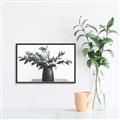 Picture of Black vase with green leafs _GroupedProduct_Rectangle_Landscape_Photography _GroupedProduct_Rectangle_Landscape_Canvas_Framed_