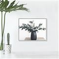 Picture of Black vase with green leafs _GroupedProduct_Rectangle_Landscape_Photography _GroupedProduct_Rectangle_Landscape_Canvas_Framed_