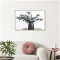 Picture of Black vase with green leafs _GroupedProduct_Rectangle_Landscape_Photography _GroupedProduct_Rectangle_Landscape_Canvas_Framed_