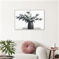 Picture of Black vase with green leafs _GroupedProduct_Rectangle_Landscape_Photography _GroupedProduct_Rectangle_Landscape_Canvas_Framed_