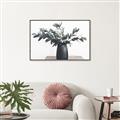 Picture of Black vase with green leafs _GroupedProduct_Rectangle_Landscape_Photography _GroupedProduct_Rectangle_Landscape_Canvas_Framed_