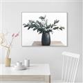 Picture of Black vase with green leafs _GroupedProduct_Rectangle_Landscape_Photography _GroupedProduct_Rectangle_Landscape_Canvas_Framed_