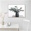 Picture of Black vase with green leafs _GroupedProduct_Rectangle_Landscape_Photography _GroupedProduct_Rectangle_Landscape_Canvas_Framed_