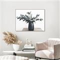 Picture of Black vase with green leafs _GroupedProduct_Rectangle_Landscape_Photography _GroupedProduct_Rectangle_Landscape_Canvas_Framed_