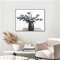 Picture of Black vase with green leafs _GroupedProduct_Rectangle_Landscape_Photography _GroupedProduct_Rectangle_Landscape_Canvas_Framed_