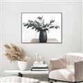 Picture of Black vase with green leafs _GroupedProduct_Rectangle_Landscape_Photography _GroupedProduct_Rectangle_Landscape_Canvas_Framed_