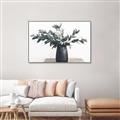 Picture of Black vase with green leafs _GroupedProduct_Rectangle_Landscape_Photography _GroupedProduct_Rectangle_Landscape_Canvas_Framed_
