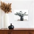 Picture of Black vase with green leafs _GroupedProduct_Rectangle_Landscape_Photography _GroupedProduct_Rectangle_Landscape_Unframed_Print_Only_