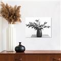 Picture of Black vase with green leafs _GroupedProduct_Rectangle_Landscape_Photography _GroupedProduct_Rectangle_Landscape_Unframed_Print_Only_