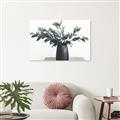 Picture of Black vase with green leafs _GroupedProduct_Rectangle_Landscape_Photography _GroupedProduct_Rectangle_Landscape_Unframed_Print_Only_