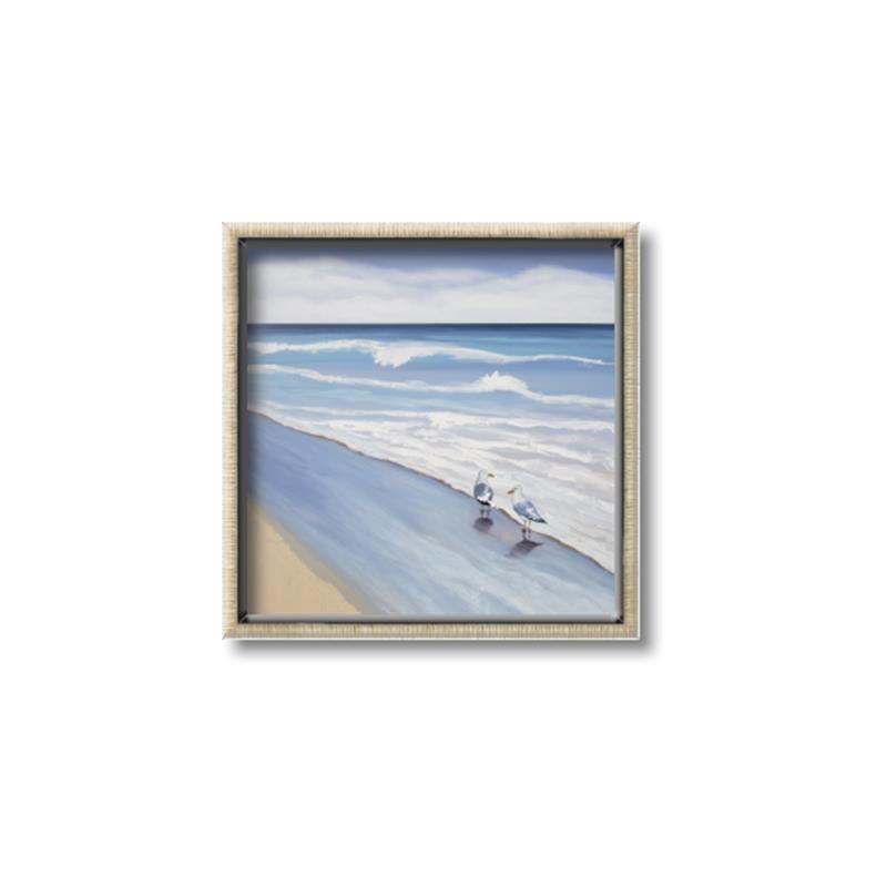 Picture of Seaqgulls at shore _GroupedProduct_Square_Canvas_Framed_