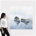 Picture of Boats on a Lake I _GroupedProduct_Square_Canvas_