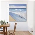 Picture of Seaqgulls at shore _GroupedProduct_Square_Canvas_Framed_
