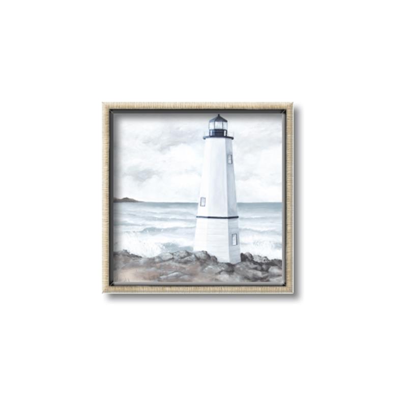 Picture of White  Lighthouse _GroupedProduct_Square_Canvas_Framed_