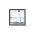 Picture of White  Lighthouse _GroupedProduct_Square_Canvas_Framed_