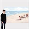 Picture of Boat in the Sand _GroupedProduct_Rectangle_Landscape_Canvas_