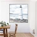 Picture of White  Lighthouse _GroupedProduct_Square_Canvas_Framed_