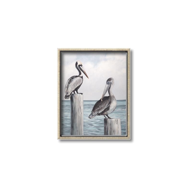 Picture of Observing Pelicans _GroupedProduct_Rectangle_Portrait_Canvas_Framed_