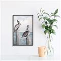 Picture of Observing Pelicans _GroupedProduct_Rectangle_Portrait_Canvas_Framed_