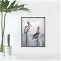 Picture of Observing Pelicans _GroupedProduct_Rectangle_Portrait_Canvas_Framed_