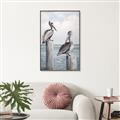 Picture of Observing Pelicans _GroupedProduct_Rectangle_Portrait_Canvas_Framed_
