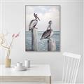 Picture of Observing Pelicans _GroupedProduct_Rectangle_Portrait_Canvas_Framed_