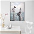 Picture of Observing Pelicans _GroupedProduct_Rectangle_Portrait_Canvas_Framed_