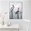 Picture of Observing Pelicans _GroupedProduct_Rectangle_Portrait_Canvas_Framed_