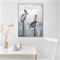 Picture of Observing Pelicans _GroupedProduct_Rectangle_Portrait_Canvas_Framed_