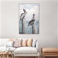 Picture of Observing Pelicans _GroupedProduct_Rectangle_Portrait_Canvas_Framed_
