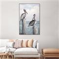 Picture of Observing Pelicans _GroupedProduct_Rectangle_Portrait_Canvas_Framed_