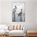 Picture of Observing Pelicans _GroupedProduct_Rectangle_Portrait_Canvas_Framed_