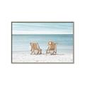 Picture of Muskoka Chairs with hats _GroupedProduct_Rectangle_Landscape_Photography _GroupedProduct_Rectangle_Landscape_Canvas_Framed_