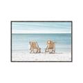 Picture of Muskoka Chairs with hats _GroupedProduct_Rectangle_Landscape_Photography _GroupedProduct_Rectangle_Landscape_Canvas_Framed_