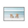 Picture of Muskoka Chairs with hats _GroupedProduct_Rectangle_Landscape_Photography _GroupedProduct_Rectangle_Landscape_Canvas_Framed_