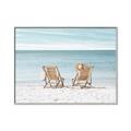 Picture of Muskoka Chairs with hats _GroupedProduct_Rectangle_Landscape_Photography _GroupedProduct_Rectangle_Landscape_Canvas_Framed_
