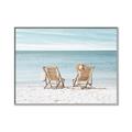 Picture of Muskoka Chairs with hats _GroupedProduct_Rectangle_Landscape_Photography _GroupedProduct_Rectangle_Landscape_Canvas_Framed_
