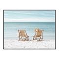 Picture of Muskoka Chairs with hats _GroupedProduct_Rectangle_Landscape_Photography _GroupedProduct_Rectangle_Landscape_Canvas_Framed_