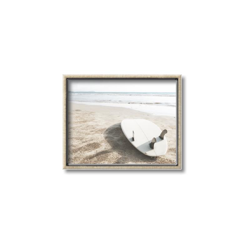 Picture of Surfboard on the Sand _GroupedProduct_Rectangle_Landscape_Photography _GroupedProduct_Rectangle_Landscape_Canvas_Framed_