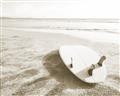 Picture of Surfboard on the Sand _GroupedProduct_Rectangle_Landscape_Photography _GroupedProduct_Rectangle_Landscape_Unframed_Print_Only_