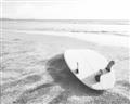 Picture of Surfboard on the Sand _GroupedProduct_Rectangle_Landscape_Photography _GroupedProduct_Rectangle_Landscape_Unframed_Print_Only_