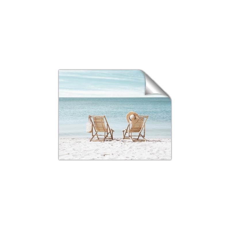 Picture of Muskoka Chairs with hats _GroupedProduct_Rectangle_Landscape_Photography _GroupedProduct_Rectangle_Landscape_Unframed_Print_Only_