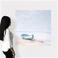 Picture of Soft Blue Boat _GroupedProduct_Square_Canvas_