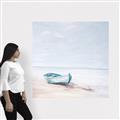 Picture of Soft Blue Boat _GroupedProduct_Square_Canvas_