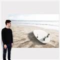 Picture of Surfboard on the Sand _GroupedProduct_Rectangle_Landscape_Photography _GroupedProduct_Rectangle_Landscape_Canvas_