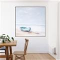 Picture of Soft Blue Boat _GroupedProduct_Square_Canvas_Framed_